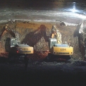 Obr. 10 – Čelní odtěžování v části hloubených tunelů prováděných pomocí milánských stěn