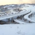 Mosty na křižovatce Rudlová – finální podoba, stav v zimě