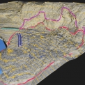Sanace sesuvu na silnici I/35 u tunelu Hřebeč – 3D model sesuvného území, vytvořený ze zaměření laserovým skenerem