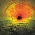 Stavba tunelů Panenská na dálnici D8 – zobrazení části tunelové trouby ve formě mraku bodů
