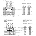 Obr. 7 – Výstavba středního pole NK mostu; příčný řez a podélné řezy – betonáž spodní desky a stěn nosné konstrukce