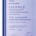 Licence Centra technické normalizace pro ACRI