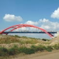 WD-2, délka přemostění 75 m, plocha NK 668 m2, šířka mostu 11,1 m, výška mostu nad terénem 5,25 m, objem betonu NK 310 m3