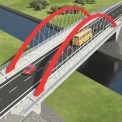 Obr. 3 – Dispozice mostu – varianta s dvěma krajními oblouky