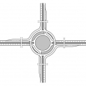 Obr. 11 – Typické schéma terčového kruhového objezdu; nákres