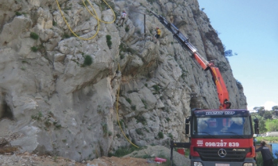 Zajištění skalních svahů v portálové oblasti tunelu Omiš v Chorvatsku