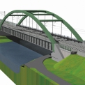 Vizualizace železničního mostu v km 36,389