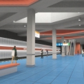 Interiér plánované stanice Depo Písnice (Metroprojekt a. s.)