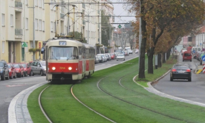 Opravy tramvajových tratí v Praze