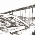 Perspektiva definitivní podoby mostu (1955)