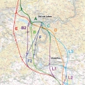 Zadané výchozí varianty tras mezi Roudnicí nad Labem a státní hranicí