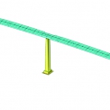 Obr. 8 – Výpočetní model mostu s oslabením nadpilířových průřezů vlivem boulení a smykového ochabnutí
