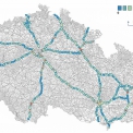 Obrázek 2 – Heat mapa počtu a závažnosti nehod na sledované síti pozemních komunikací (zdroj mapy: ŘSD ČR)
