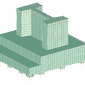 Obr. 11 – Topologie výpočtového 3D modelu základu P3