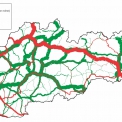 Obr. 16 – Zatížení dopravní sítě – objemy nákladní dopravy – scénář BAU 2050
