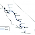 Obr. 3 – Komparace IOS-South (původně preferovaný) s IOS-North (nyní podporovaný) (Zdroj: Jim Taylor. Review of High-Speed Rail Draft 2016 Business Plan. Sacramento: LAO, 17. 3. 2016.)