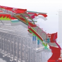 Model získaný laserovým skenováním propojený s návrhem nového mostu
