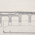 Obr. 2 – Příčný řez mostu přes řeku Lužnici v Bechyni pro smíšenou dopravu (B.E.1928, Zpr. Veř. Služby techn. 1927). Zdroj: [2]