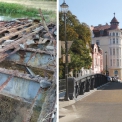 Obr. 7 – Poznatky z prohlídek ocelových mostů: vlevo – koroze mostin „Zorés“; vpravo – příklad historického mostu v Krnově po rekonstrukci