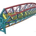 Model otáčení mostních polí staré a nové ocelové konstrukce mostu