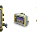 a) Duální ethernetový Roverbox 2.5 (Topcon) b) GX-60 (řídicí jednotka Topcon) c) GPS anténa s laserovým příjímačem
