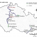 Mapa s vyznačením vodních cest modernizovaných v působnosti ŘVC ČR