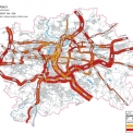 Obr. 1 – Intenzity dopravy na hlavních komunikacích Prahy – nárůst dopravy v letech 2001–2008