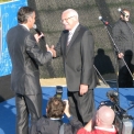 Moderátorem slavnostního otevření byl herec Jan Čenský. Na snímku s prezidentem Václavem Klausem.