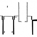 Obr. 28 – Schema „milánské“ metody: 1 – vodicí zídky; 2 – podzemní stěny; 3 – hloubení a vybetonování stropu konstrukce; 4 – zpětný zásyp; 5 – odtěžování pod stropem tunelu