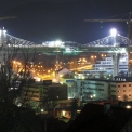 Pohled na noční most před zmonolitněním