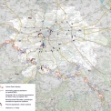 Obr. 2 – Rozsah řešeného území a umístění dopravních zařízení pro řízení provozu a dopravní informace