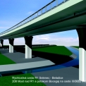 R1 Selenec – Beladice, 208 most nad R1 a potokem Bocegaj na silnici III/0653 v km 11,014 R1; vizualizace