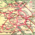 Obr. 1 – Železniční síť v Berlíně v roce 1960; Zdroj: pohlednice vydávaná S-Bahn Berlin GmbH