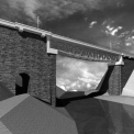 Obr. 2a – Vizualizace projektového řešení mostu v km 398,194 a v km 398,714