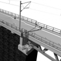 Obr. 3 – Pohled na řešení nových částí spodní stavby na opěře O2 u mostu v km 398,194