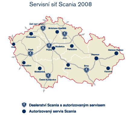 scania servisní a prodejní střediska česká republika